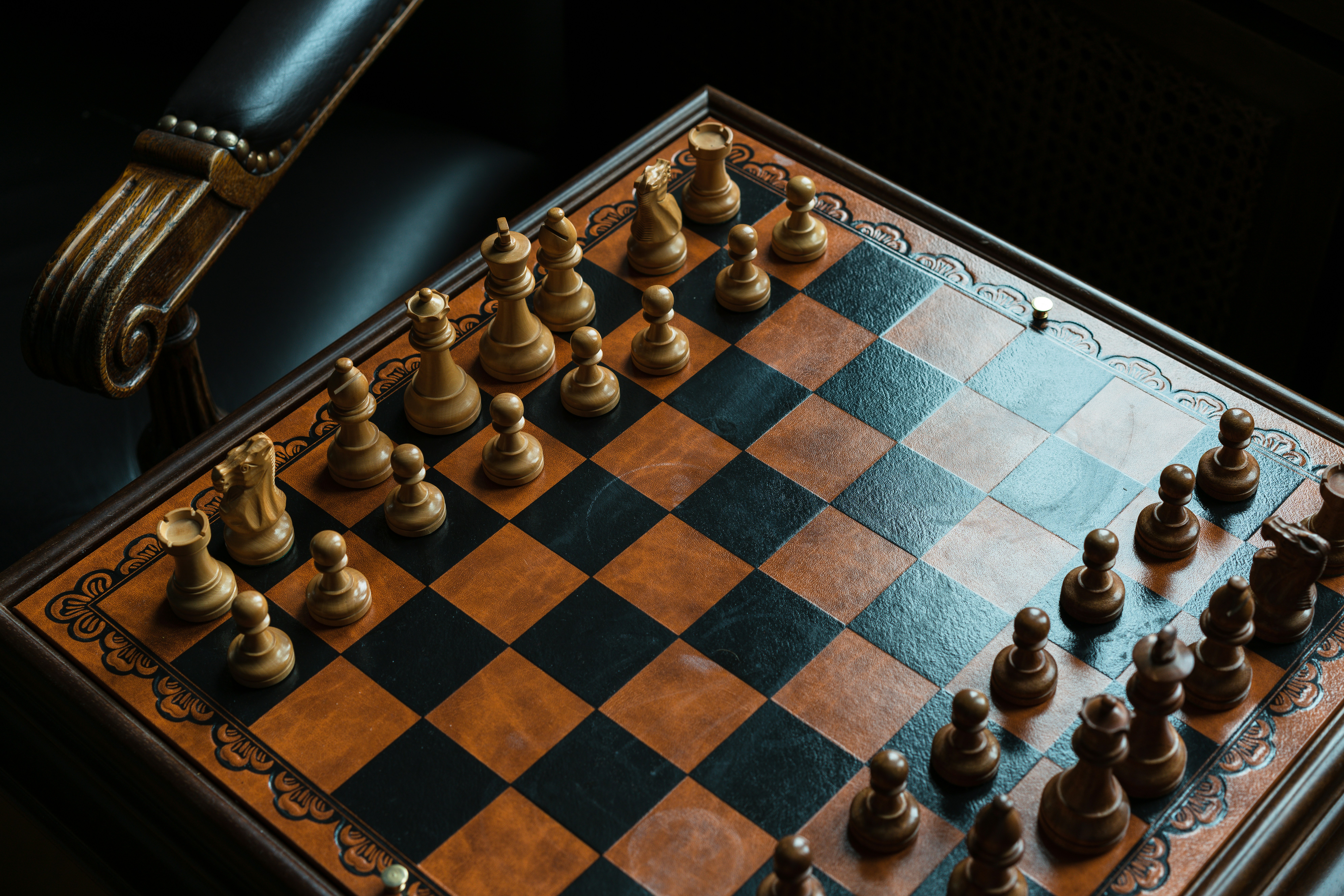 Chess board mid-game